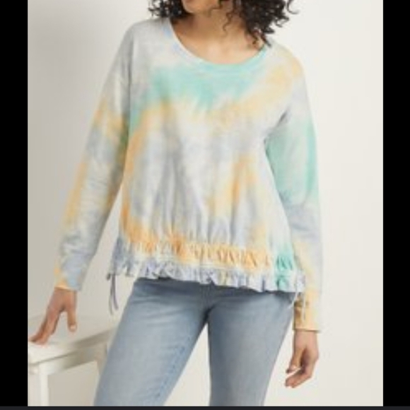 Soft Surroundings Mabel Lounge Tee Tie Dyed Size Small oversized - Picture 7 of 7